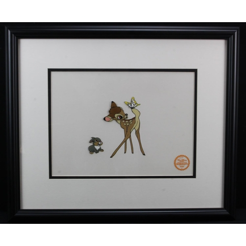 18 - Walt Disney Company Sericel. 60th anniversary edition animation cell serigraph (2004). Titled, Bambi... 