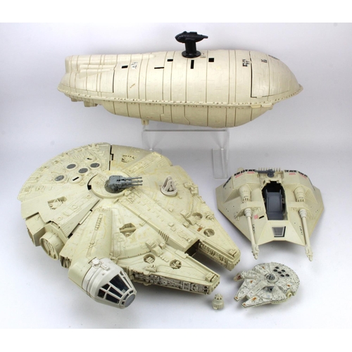 269 - Star Wars. A group of four Star Wars vehicles, including two Millennium Falcons (one miniature), Reb... 