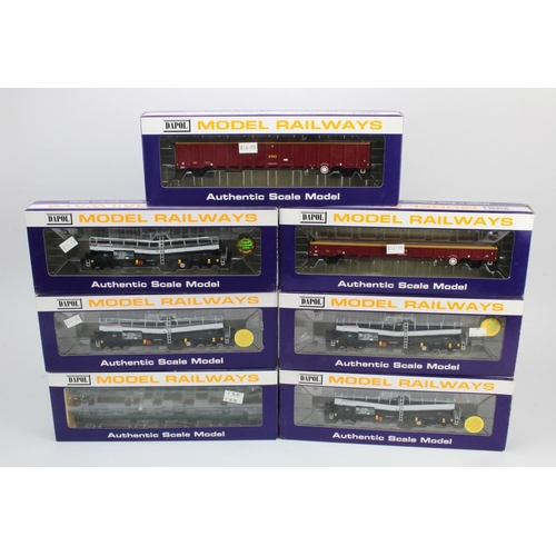 303 - Dapol. Seven boxed Dapol OO gauge wagons, comprising FEA Wagon (B854); Silver Bullet wagon (B850K, B... 