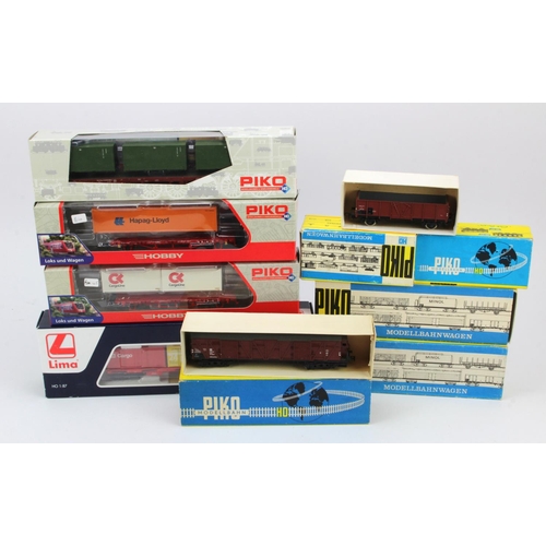 Piko. Nine boxed mostly Piko OO gauge wagons (one Lima), including ...