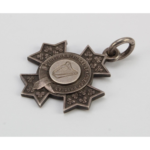 415 - Irish interest. A Victorian Irish silver fob for the 'Irish National League of Britain', engraved to... 