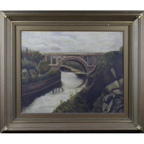 64 - Smith, PM. Oil on canvas inscribed St. Quentin Canal, Riqueval Bridge, Bellinglise. Signed PM Smith ... 