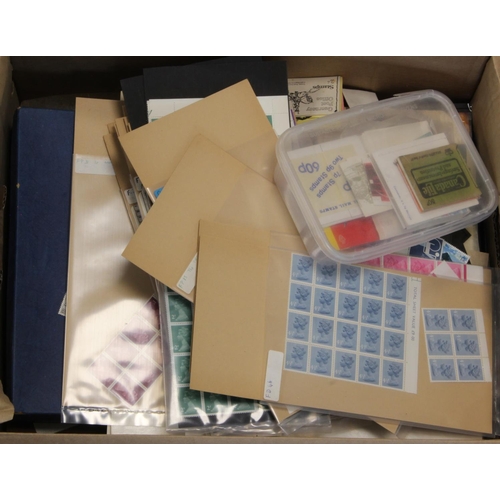 126 - Large accumulation in a carton, loose stamps and leaves, all periods, packets, covers, some Pres Pac... 