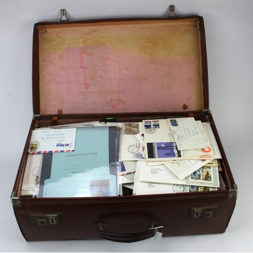 184 - Giant brown suitcase packed with various mainly GB FDC's and other covers.  Very Heavy  (Buyer colle... 