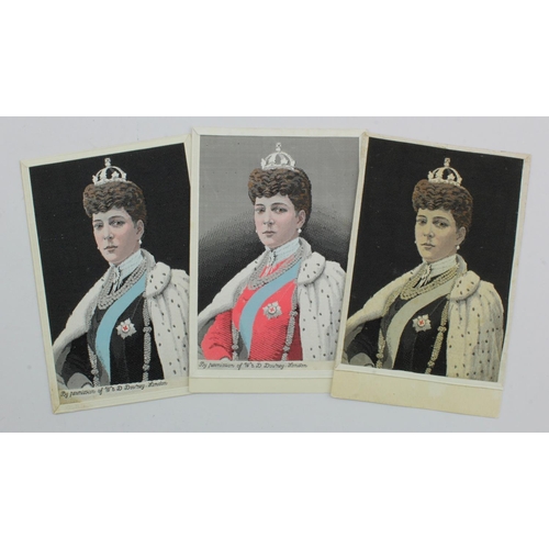 315 - Queen Alexandra in coronation robes, varieties, French publisher   (3)