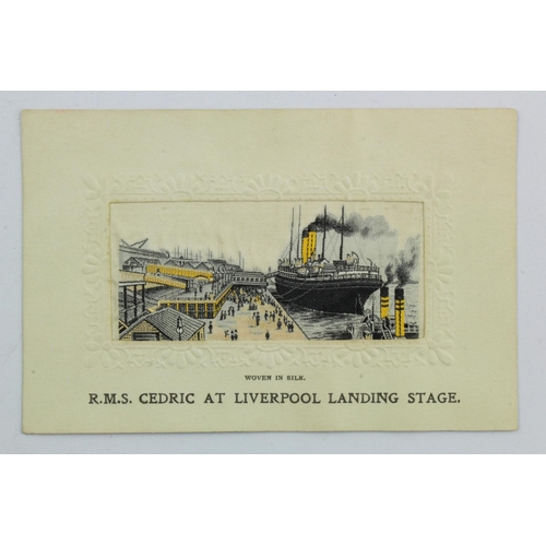 321 - R.M.S. Cedric at Liverpool landing stage, by Stevens   (1)