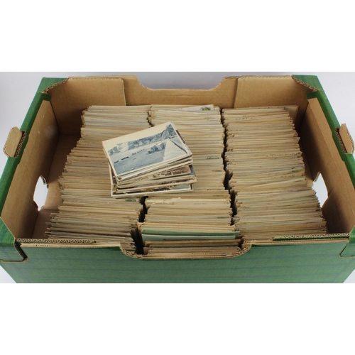 374 - Banana box full of loose, old Topographical GB postcards  (1000's)