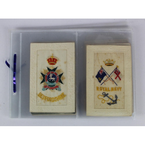 397 - Embroidered Silk postcards incl Military, Patriotic, Greetings, Souvenir and Christmas included  (16... 