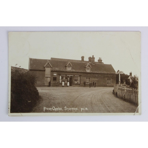 549 - Suffolk, Stutton: RP of Post office Stutton. P/U Stutton 1914. Small corner bend at right.