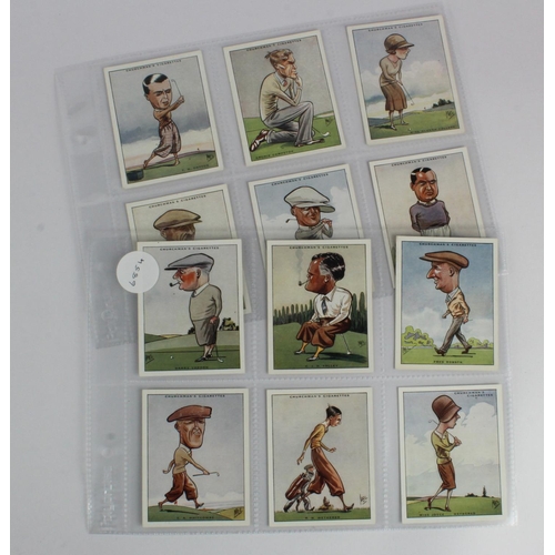 594 - Churchman - Prominent Golfers, L size set of 12 cards in pages, (includes no.5 Jones) VG - EXC cat v... 