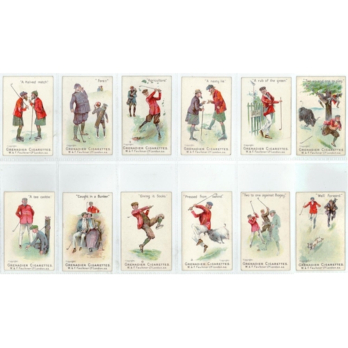 599 - Faulkner - Golf Terms, set of 12 in pages, mainly VG cat value £1920