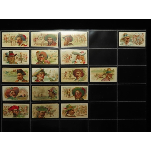 622 - Allen & Ginter U.S.A. - Pirates of the Spanish Main, part set 17/50 in large sheet, G - VG   Cat val... 