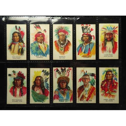 647 - British American Tobacco Co, Types of North American Indians & Indian Chiefs. 2 complete sets in pag... 