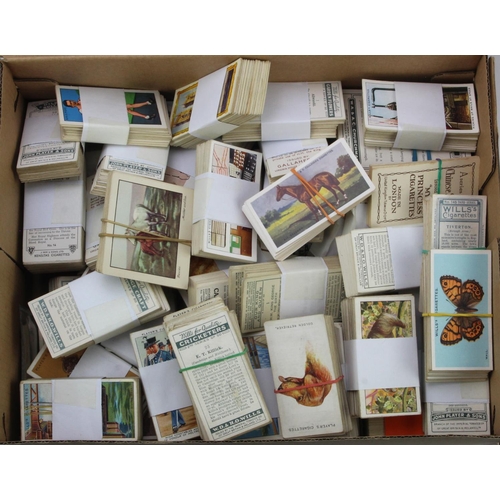 657 - Clarks shoebox packed with loose cigarette card sets and part sets.  G-VG  (Qty)