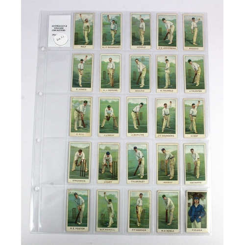 688 - Cricket - Will's Australian issue, Australian & English Cricketers (numbered) set of 25, 1903 issue,... 