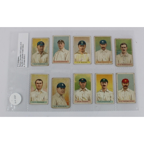 699 - Cricket, Reeves Cricketers, part set 10/25 in a page, P - G cat value £600