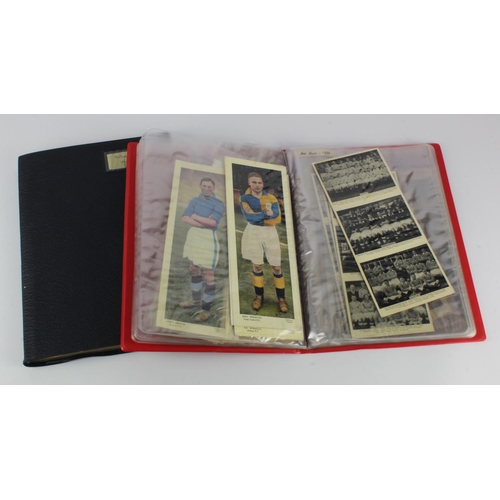 715 - Football - box file containing 2 folders of Topical Times large cards, 1930 - 1938, (150+ cards)