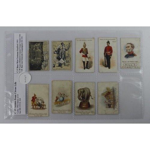 769 - Mixed manufacturers, Lusby - Scenes from Circus Life x 4 cards, Bradford - Boer War Cartoons x 2 car... 