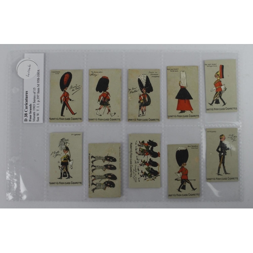 778 - Muratti - Caricatures (4 brands), part set 10/15, mixed condition, needs viewing   cat value £350