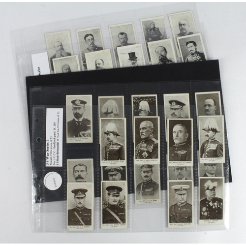 779 - Muratti - Russo Japanese Series, complete set & War Series I part set 18/25, G - VG cat value £956