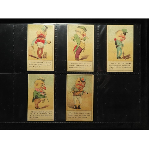 798 - R C Brown, USA, set of 5 advert cards for Capadura Cigars, very early issue, in pages, G - VG cat va... 