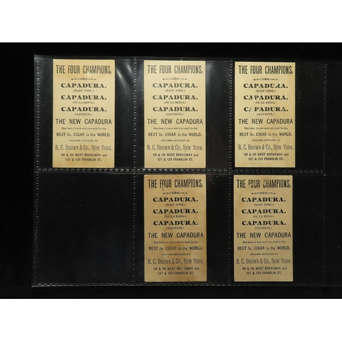 798 - R C Brown, USA, set of 5 advert cards for Capadura Cigars, very early issue, in pages, G - VG cat va... 