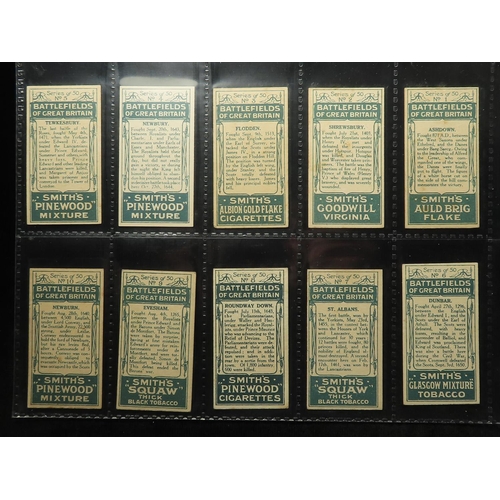 806 - Smith, Battlefields of Great Britain, complete set in pages, G - VG cat value £1100