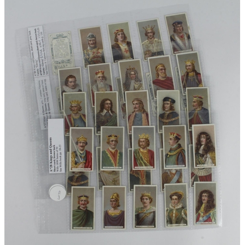 836 - Will's - Kings & Queens, various issues, 40 cards G - VG cat value approx £370