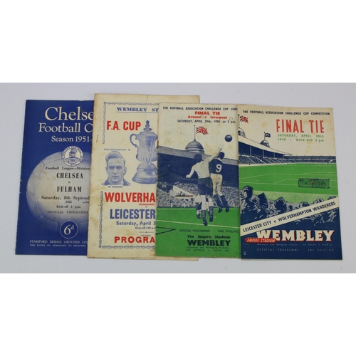 873 - Football programmes - 1949 FA Cup Final Leicester v Wolverhampton official and Souvenir versions, pl... 