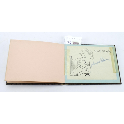 876 - Autograph Album. An album containing several signatures, including Harpo & Chico Marx, Frank Sinatra... 