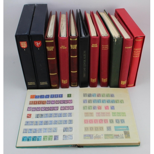 88 - Box with collections in one-country albums & stockbook inc GB, Ch Is, Australia. Very heavy. (Buyer ... 