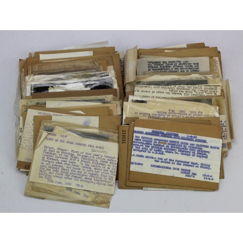 923 - 1940's-50's large format Press Negatives and photos, each with original typed notes. Includes Worldw... 