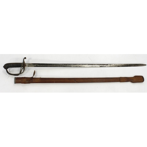 105 - Sword 1822 pattern cavalry officers blade engraved XV Lancers some rust pitting to the blade in its ... 