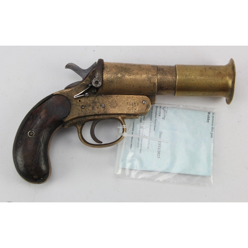 123 - Webley brass Signal Pistol with a 6