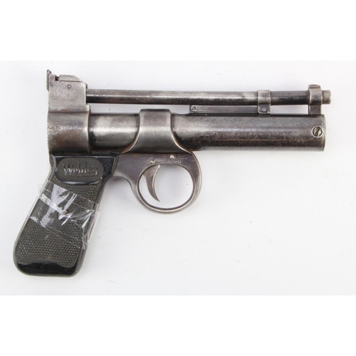 124 - Webley Junior .177 Cal early Air Pistol. In GWO, one grip fractured (no losses - would glue succesfu... 