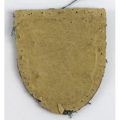 153 - German 1943 KUBAN arm shield with award document to Leutnant Herbert Weidl 2./J.R.28c.