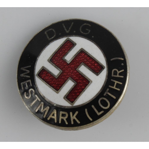 164 - German 3rd Reich D.V.G Westmark (Lothr.) The D.V.G. Deutscher Volks Genossen Bund (German Fellow-Cou... 