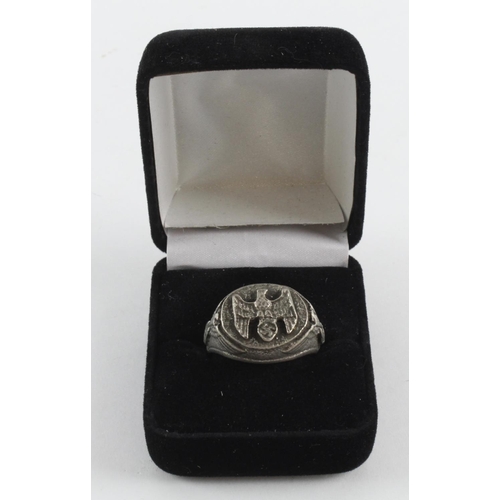 177 - German 3rd Reich Nazi Party Eagle ring, large size