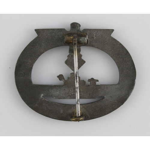 197 - German 3rd Reich U-Boat badge, maker marked 'fo'.