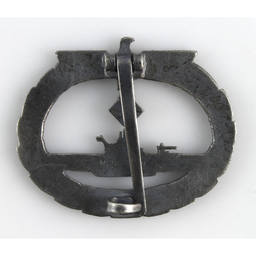 198 - German 3rd Reich U-Boat Badge, maker marked 'Munchen 9'.