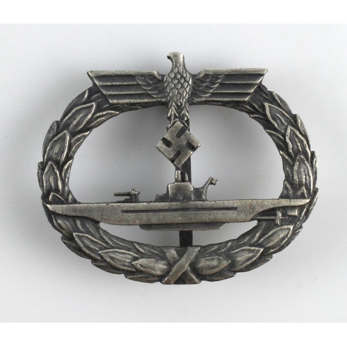 199 - German 3rd Reich U-Boat Badge, maker marked 'Munchen 9'.