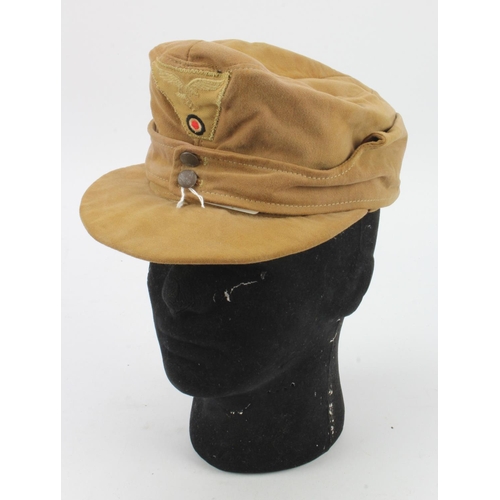 203 - German Afrika Korps Desert cap, Luftwaffe badged, service wear.