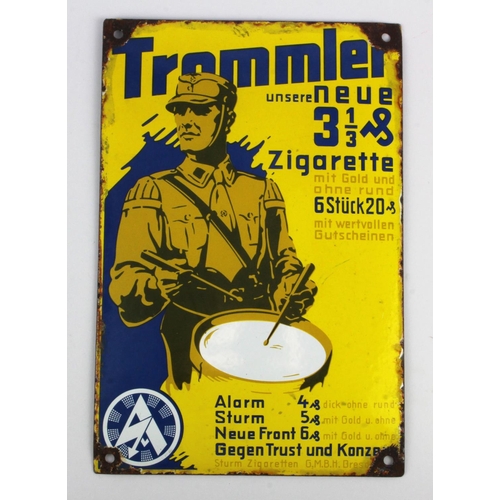 230 - German enamel sign SA Cigarettes, 1 foot approximately, service wear.