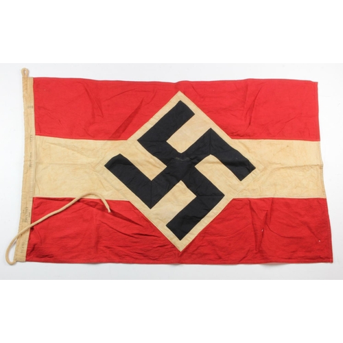 245 - German Hitler Youth flag, 5 feet long, stamped Berlin 1940, service wear.