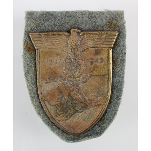 264 - German Krim shield, complete with backing cloth / plate.