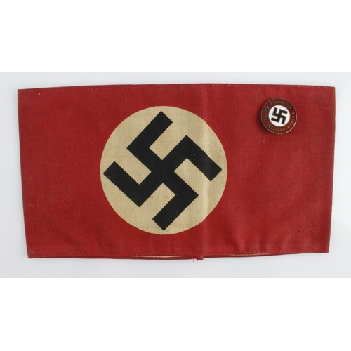 292 - German NSDAP Party badge and armband.