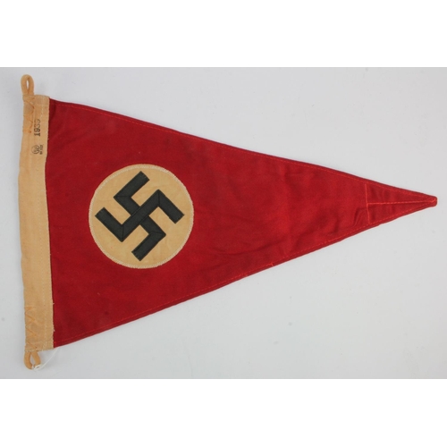 295 - German NSDAP Party pennant, service wear.