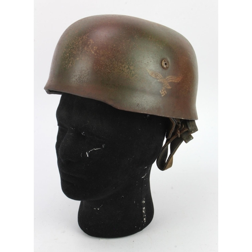 314 - German single decal 3rd Reich Para Helmet with liner and chin strap.  From a private collection form... 