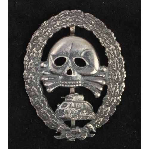 315 - German Spanish Condor campaign Panzer badge, probably made in Spain on campaign, in case.