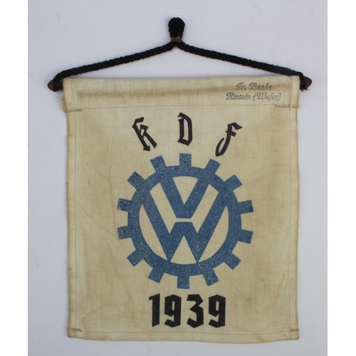 344 - German VW Volkswagen pennant for the KDF Factory.